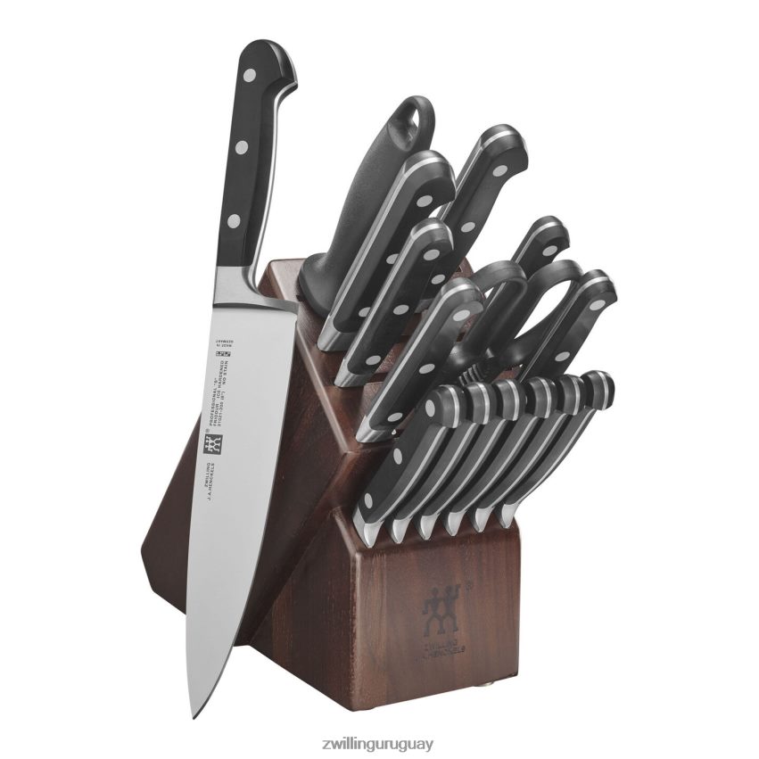 professional s juego de bloques de cuchillos de 16 piezas, nogal Zwilling cuchillería A688HF301