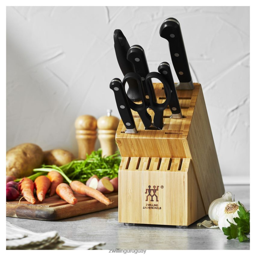 professional s juego de bloques de cuchillos de 7 piezas, natural Zwilling cuchillería A688HF51