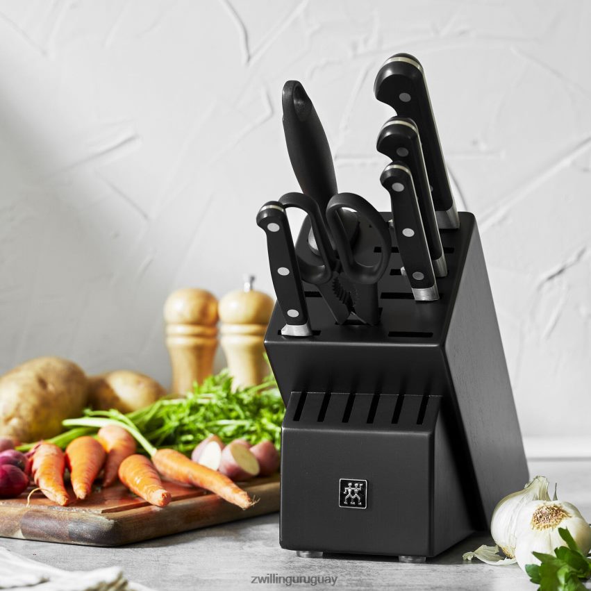 professional s juego de bloques de cuchillos de 7 piezas, negro mate Zwilling cuchillería A688HF111