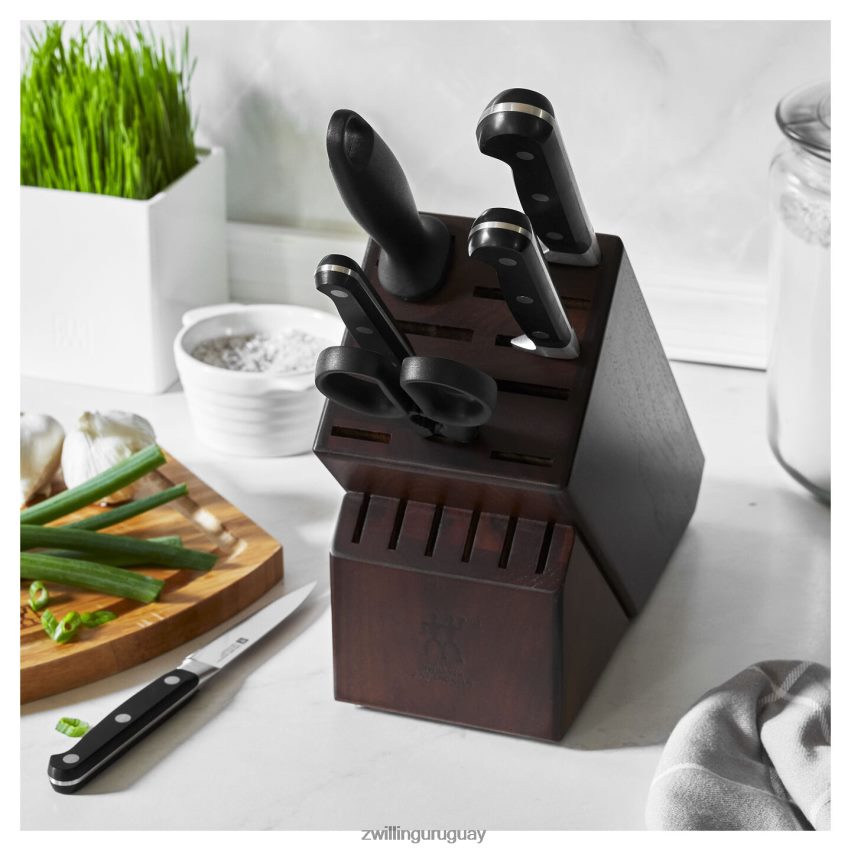 professional s juego de bloques de cuchillos de 7 piezas, nogal Zwilling cuchillería A688HF114