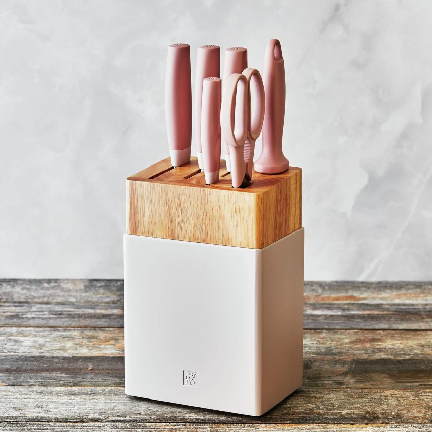 Now s juego de bloques de cuchillos de 7 piezas, rosa Zwilling cuchillería A688HF118