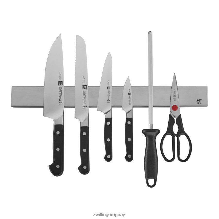 Juego pro de 7 piezas con barra magnética de acero inoxidable para cuchillos de 17,5" Zwilling cuchillería A688HF40