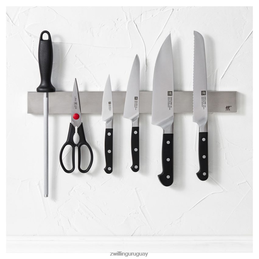 Juego pro de 7 piezas con barra magnética de acero inoxidable para cuchillos de 17,5\" Zwilling cuchillería A688HF40