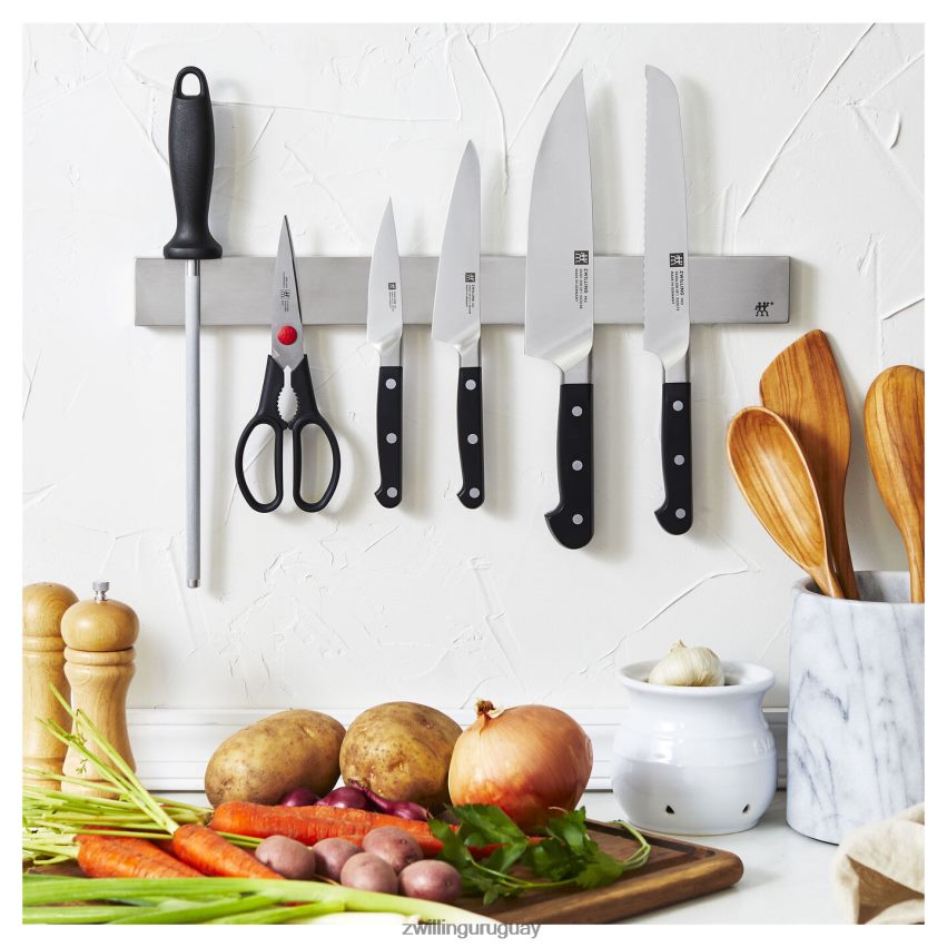Juego pro de 7 piezas con barra magnética de acero inoxidable para cuchillos de 17,5\" Zwilling cuchillería A688HF40
