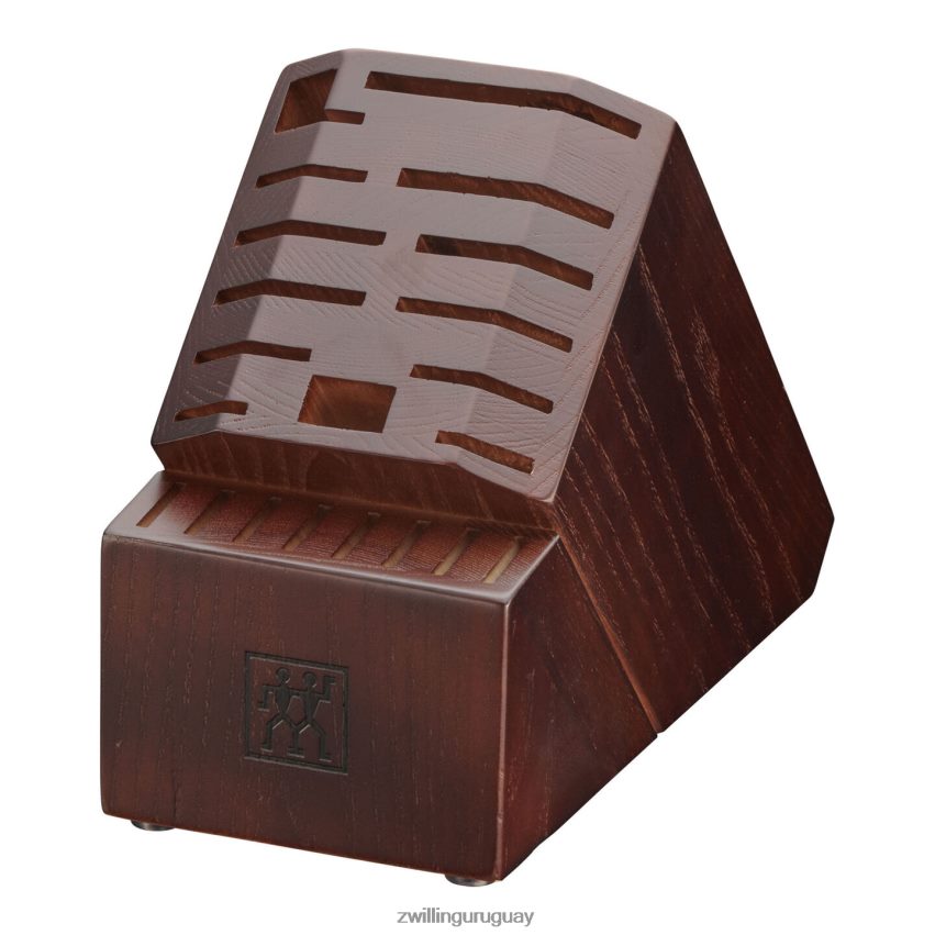 fresno de almacenamiento, fresno, bloque de cuchillos profesional vacío con tinte de nogal Zwilling cuchillería A688HF383