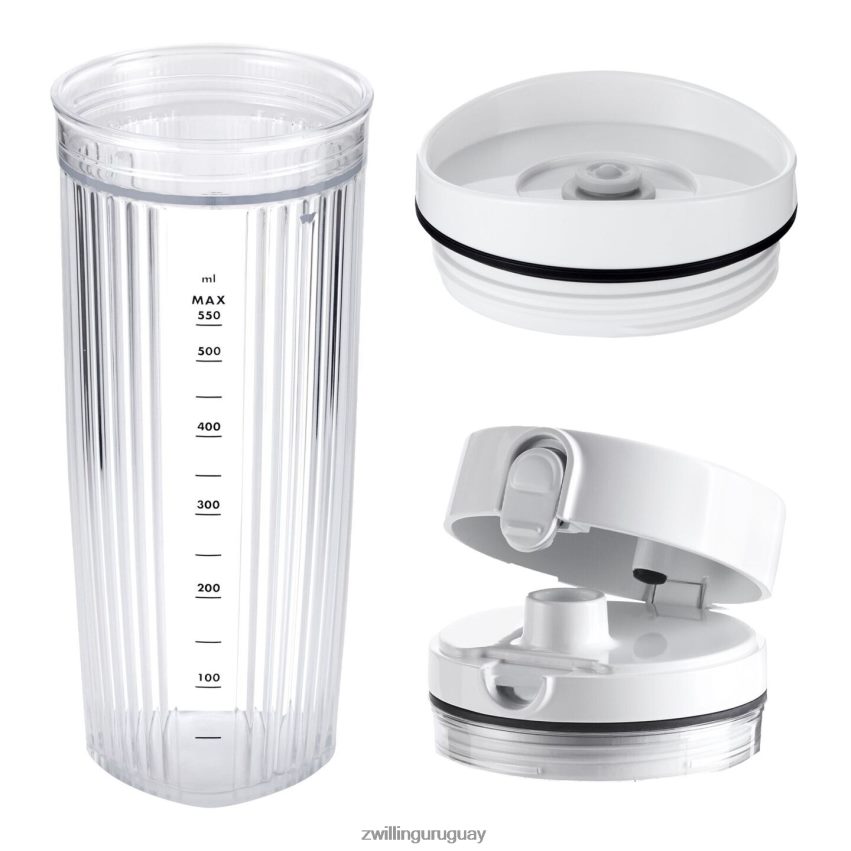 Vaso de batidora personal enfinigy con tapa para beber y tapa para vacío - blanco Zwilling electricidad A688HF576